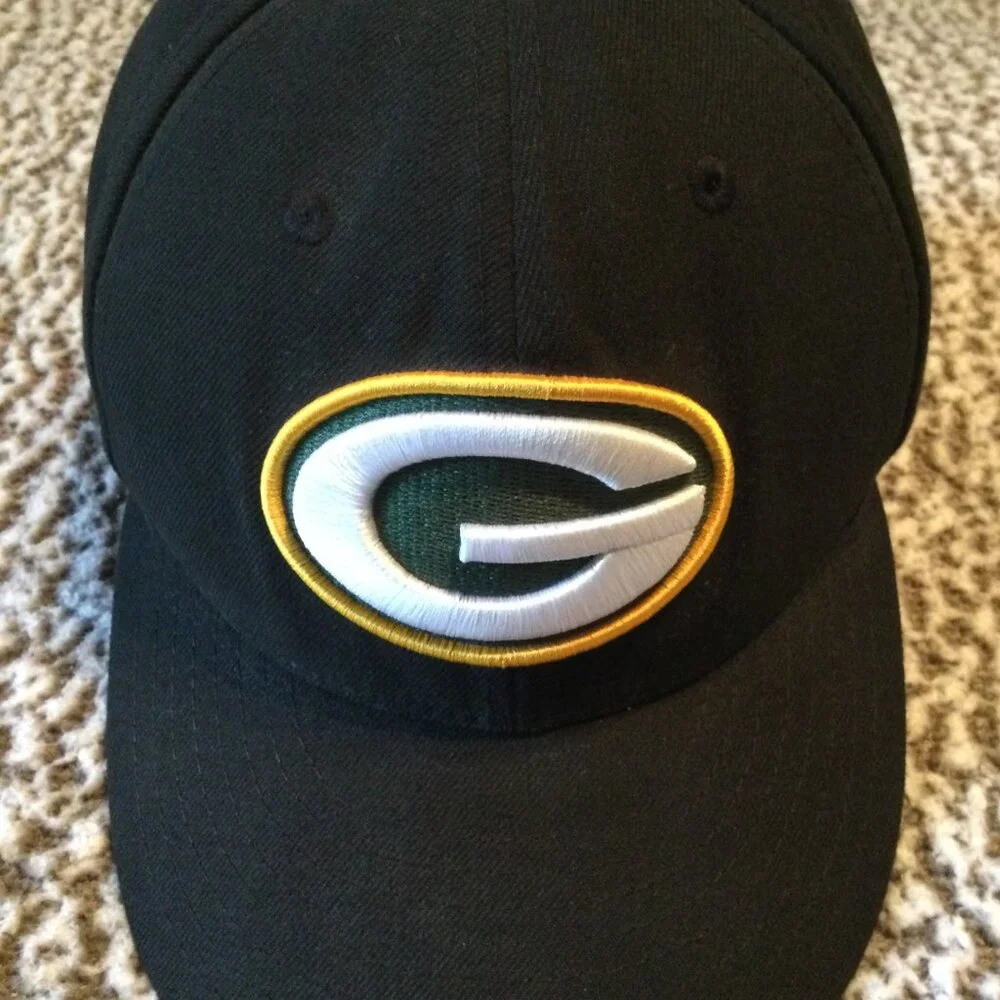 NFL Green Bay Packers Fitted NFL New Era 7 1/2 Black "PACKERS G LOGO" - Picture 2 of 4